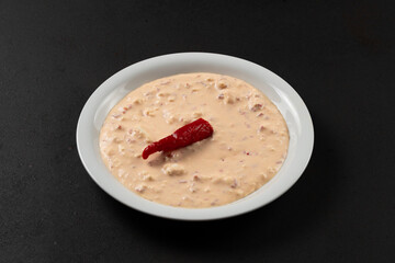 Greek sauce with yogurt and pepper for starter.