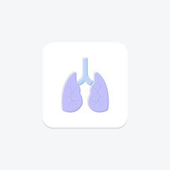 Lungs lineal color icon , vector, pixel perfect, illustrator file