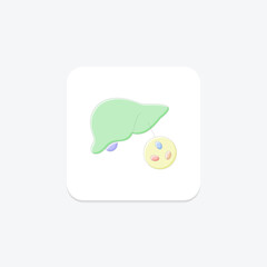 Liver lineal color icon , vector, pixel perfect, illustrator file