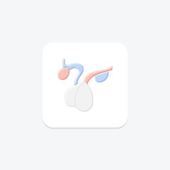 Pituitary Gland lineal color icon , vector, pixel perfect, illustrator file