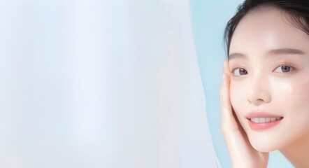 清楚で美しい女性と背景