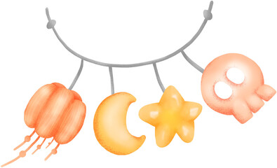 halloween watercolor elements