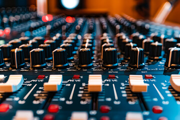 Obraz premium Console de studio d'enregistrement