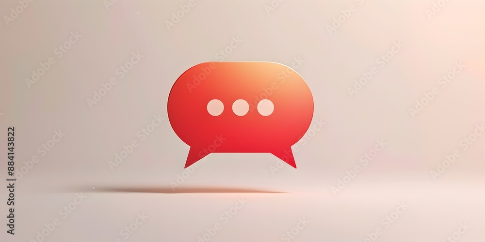 Poster simple chat bubble icon with dots representing messaging and communication concept