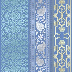 wedding card design, traditional paisley floral pattern , royal India	