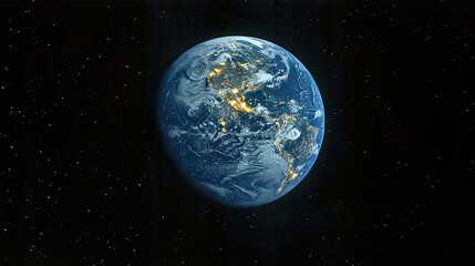 Fototapeta premium From the vast expanse of space, the Earth emerges as a captivating sight to behold.