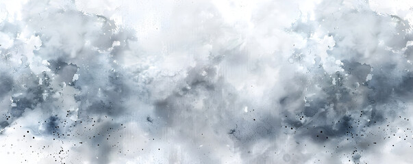 Abstract watercolor background with gray and blue stormy clouds, creating a moody and atmospheric texture. Ideal for textures, art, and design with ample copy space.