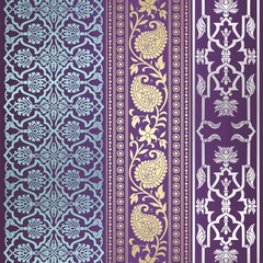 wedding card design, traditional paisley floral pattern , royal India	