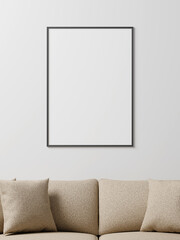 Frame mockup on white wall