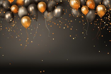 Graphite background with scattered orange confetti, ideal for text placement and customization