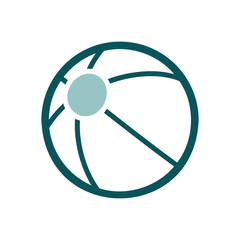Beach Ball flat vector icon design isolated