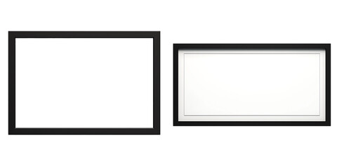 Black frame border on a white background, Black frame border with white background.
