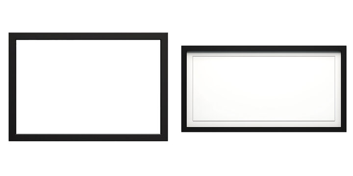 Black frame border on a white background, Black frame border with white background.
