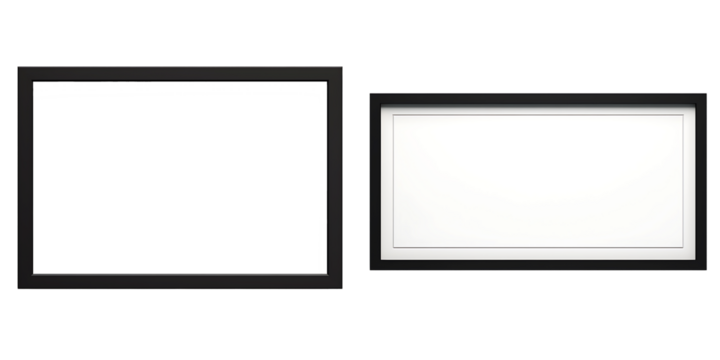 Black frame border on a white background, Black frame border with white background.