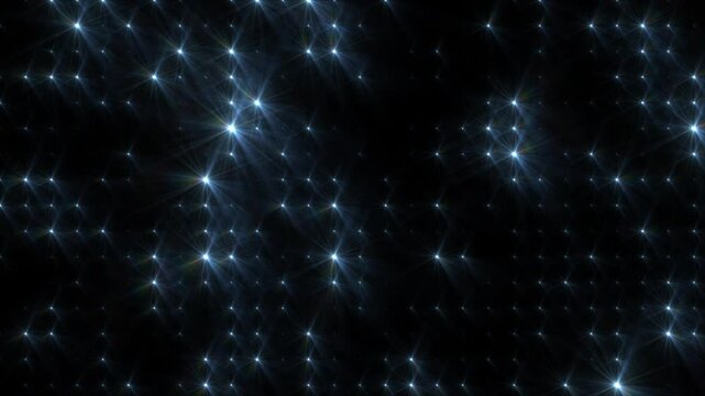 Abstract loop glowing blue disco wall with light bulbs abstract background. Video 4k