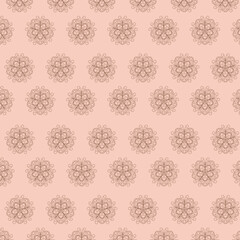 Seamless floral pattern. Vintage brown lines, fabric, paper and card design.