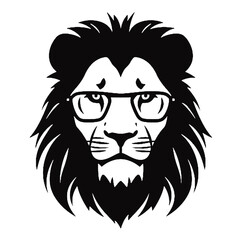 Lion in Business Attire  silhouette. isolated on white background. Vector illustration