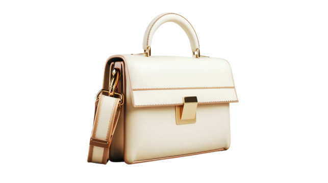 Elegant beige leather handbag with a structured design, perfect for sophisticated and stylish looks. Ideal for everyday or formal use.