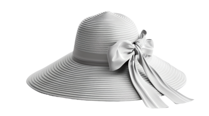 Elegant wide-brimmed white hat with a large bow, perfect for sunny days and stylish outfits. Ideal for fashion and accessory photography.