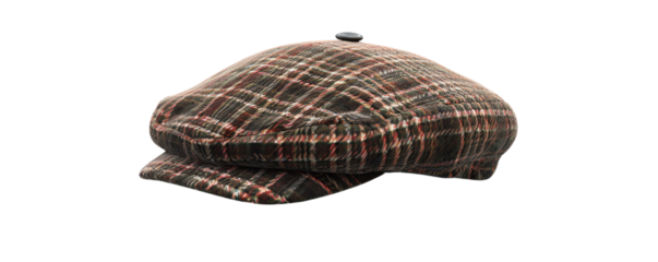 Stylish plaid newsboy cap, flat hat for men and women, perfect for vintage fashion, casual outings, and classic style enthusiasts.