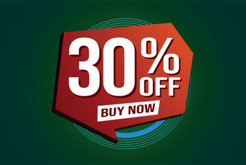 30% thirty percent off buy now poster banner graphic design icon logo sign symbol social media website coupon

