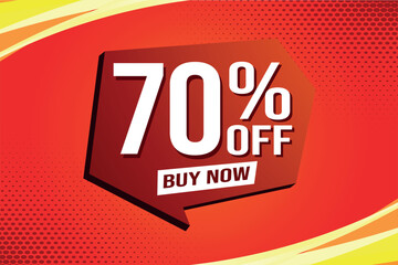 70% seventy percent off buy now poster banner graphic design icon logo sign symbol social media website coupon

