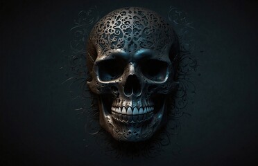 skull on black background. Abstract background