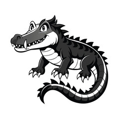 Crocodile Silhouette Vector Illustration
