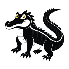 Crocodile Silhouette Vector Illustration
