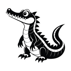 Crocodile Silhouette Vector Illustration
