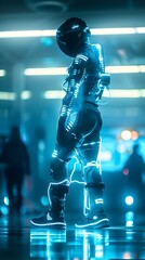 Futuristic Wearable Exoskeleton with Holographic Health Monitoring
