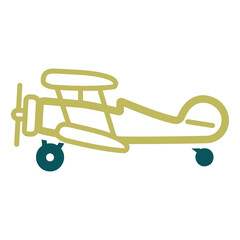 Light aircraft plane flat vector icon