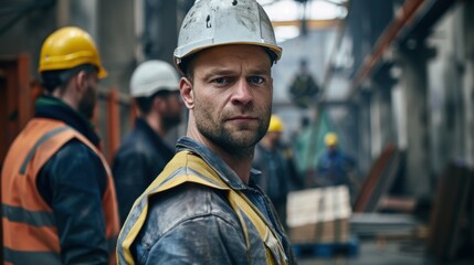 Fototapeta premium Industrial Worker in Safety Gear. Worker's day, Labour Day. 