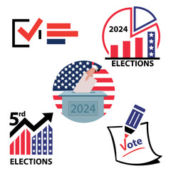 icon american elections vector emblem.eps