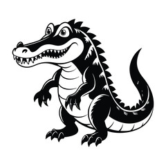 Crocodile Silhouette Vector Illustration
