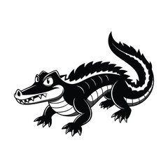 Crocodile Silhouette Vector Illustration

