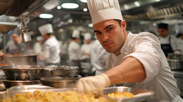 Culinary Maestro showcasing flawless omelette folding technique in a high-end kitchen