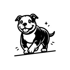 Obraz premium cute pitbull dog logo design