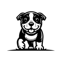 Fototapeta premium cute pitbull dog logo design
