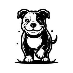 Fototapeta premium cute pitbull dog logo design