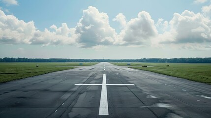 Fototapeta premium Runway at an Airport in Summer