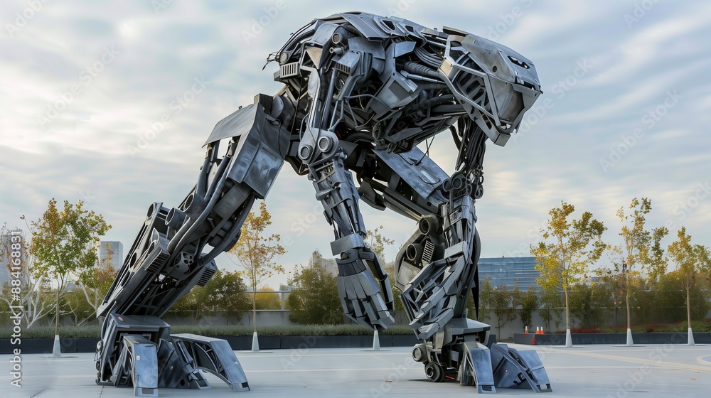 Poster robots in contemporary sculptures create bold, dynamic forms that merge technology and creativity.