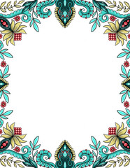 Indian style ornamental background template, frame for invitation, cards, banners