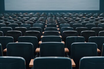 Obraz premium Students receiving grades in a modern auditorium with theater seating, academic presentation