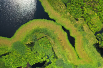 aerial view of water reservoir