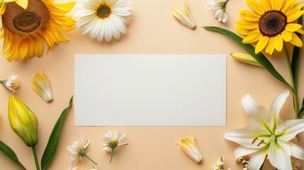 Floral Arrangement with White Card