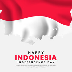 Obraz premium Indonesia independence day background banner design template
