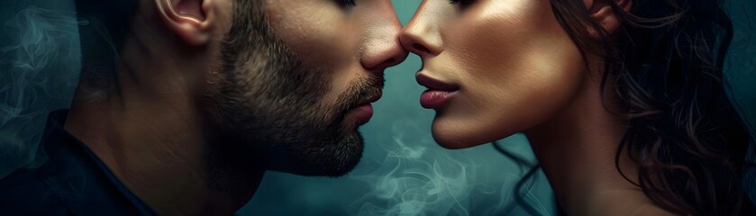 Obraz premium Passionate Embrace of Intense Romance Emotions and Expressions