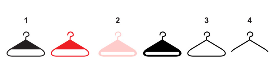 Clothes hanger line icon vector set.