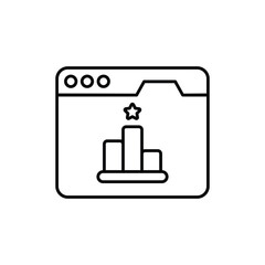 ranking line icon with white background vector stock illustration